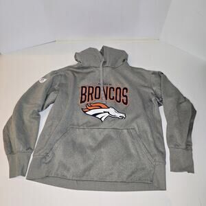 NIKE Dri-Fit Men's Size L Heather Gray DENVER BRONCOS Pullover Sweatshirt Hoodie